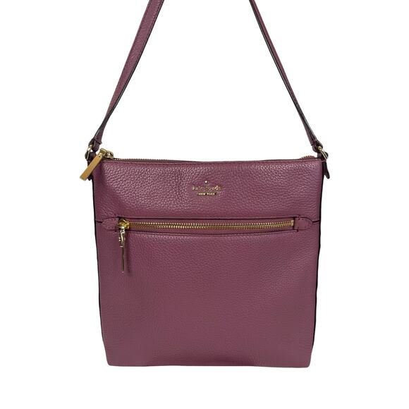 Kate Spade Pebbled Leather Crossbody Bag in Mauve Pink with Gold Hardware - Picture 1 of 16